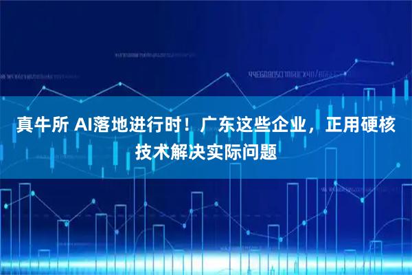 真牛所 AI落地进行时！广东这些企业，正用硬核技术解决实际问题