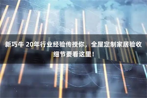 新巧牛 20年行业经验传授你，全屋定制家居验收细节要看这里！